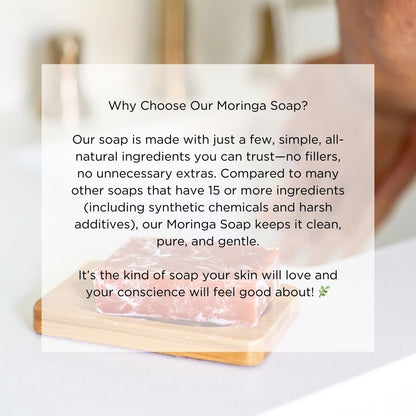 All Natural Moringa Glycerin Soaps, Bentonite Clay, Essential Oils, 4 Oz Soap Bars for Face and body.-2
