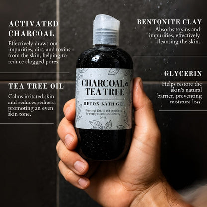 Charcoal & Tea Tree Detox Shower Bath Gel-3