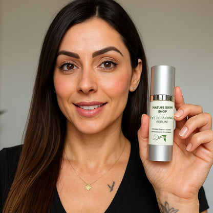 Premium anti-aging eye serum bottle for dark circles and fine lines treatment