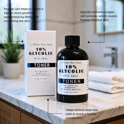10% Glycolic Acid and DMAE Toner - Skin Tightening, Brightening  and Wrinkle Reduction-4
