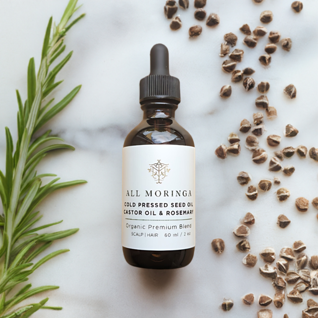 Premium Organic scalp and Hair strengthening Treatment with Moringa Seed Oil, Castor Oil, Rosemary & Vitamin E For Enhanced Scalp Nourishment, Hexane-Free 2 Ounce-1