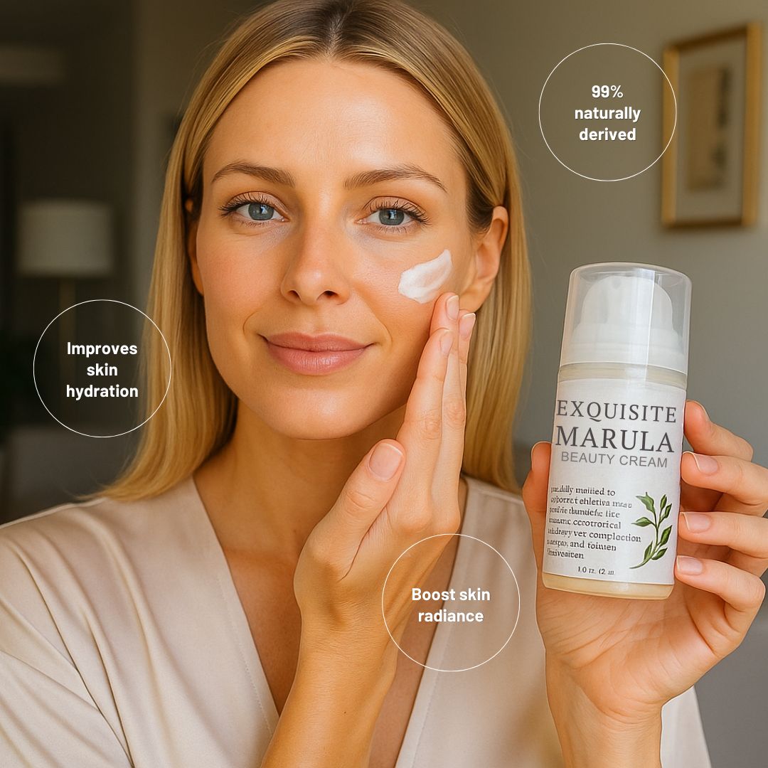 Luxurious marula oil beauty cream jar for anti-aging skincare