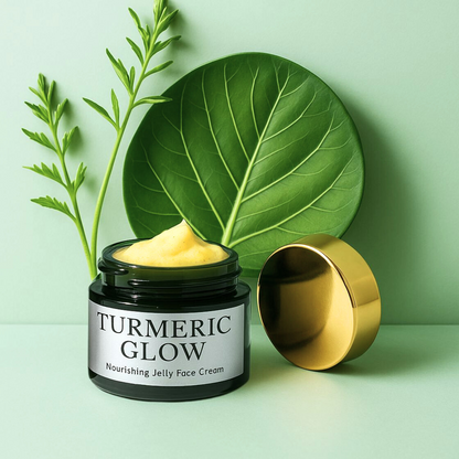 Turmeric-infused jelly face cream for glowing, nourished skin